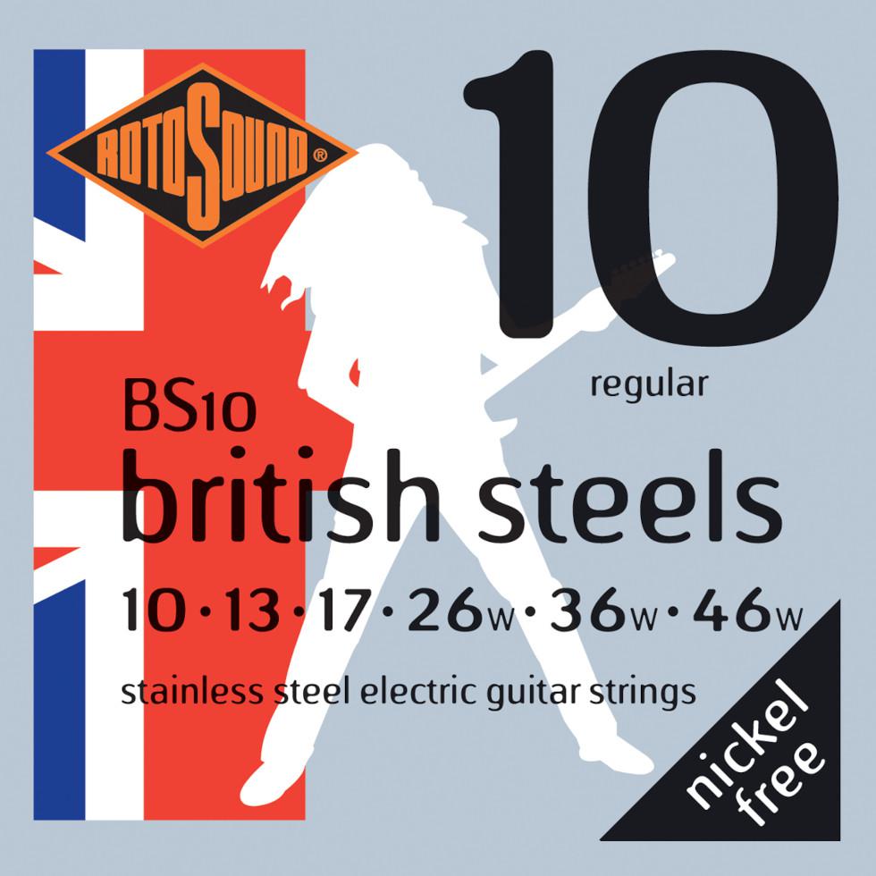 Rotosound BS10 British Steel - Struny do gitary elektrycznej Nickel Free 10/46