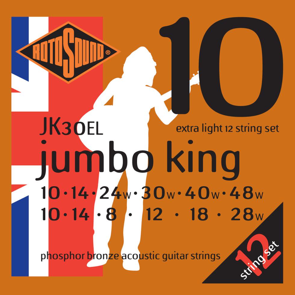 Rotosound JK30EL Jumbo King - Struny do gitary akustycznej 12-to strunowej Phosphore Bronze 10/48