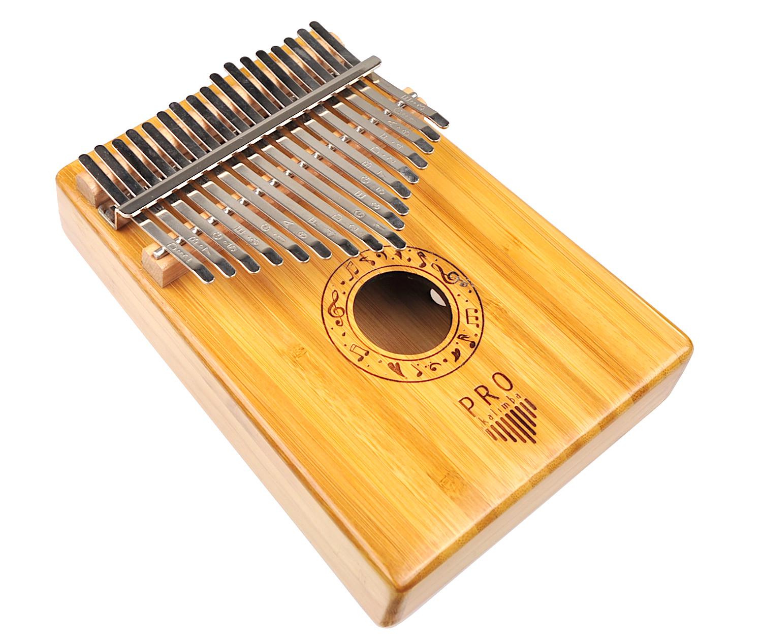 Kalimba 17-keys BAMBOO SET-00 - 17-to głosowa kalimba z litego bambusa z zestawem akcesoriów 