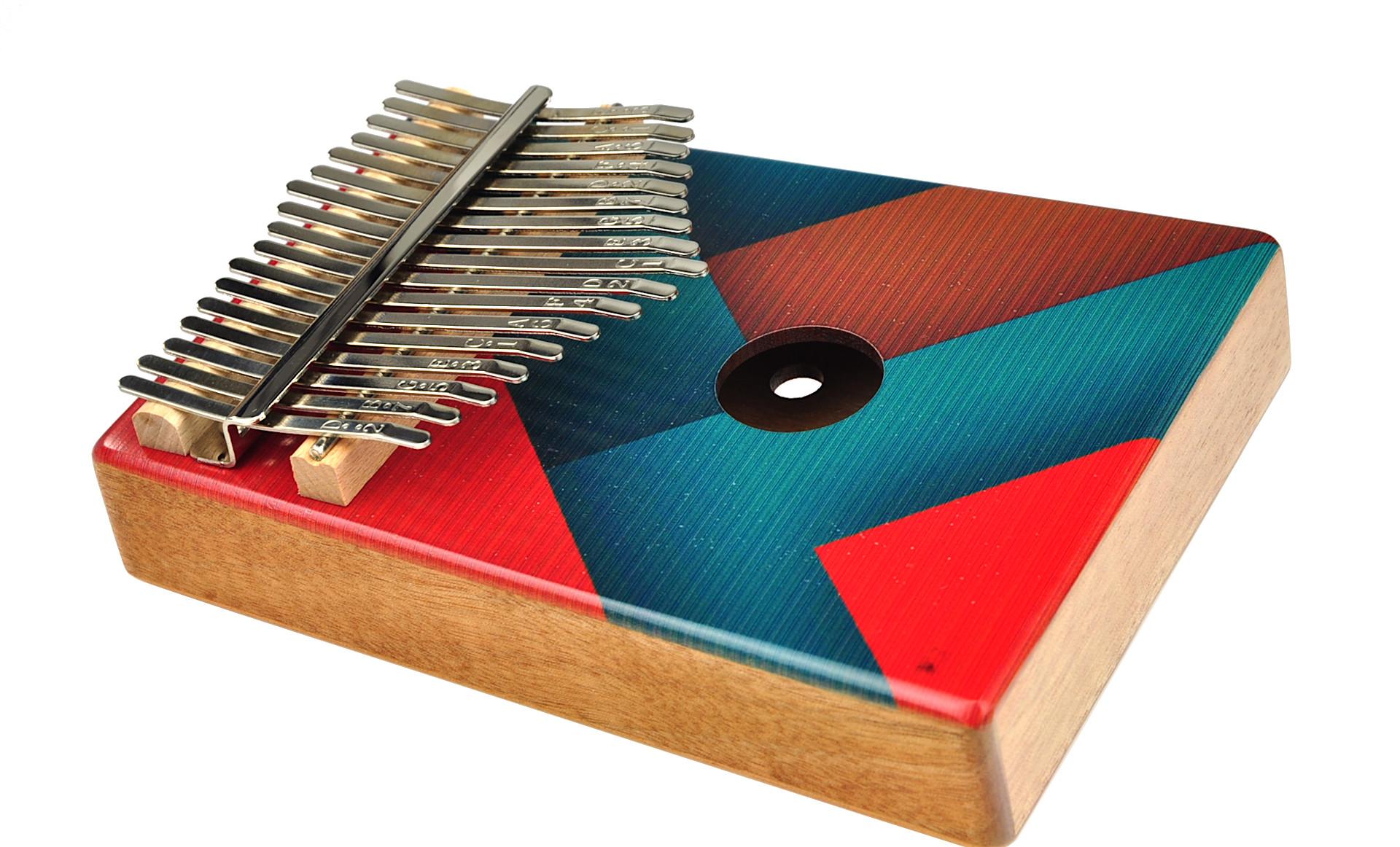 Kalimba 17-keys EXOTIC COLOURED WOOD SET-112 - 17-to głosowa kolorowa kalimba z litego drewna