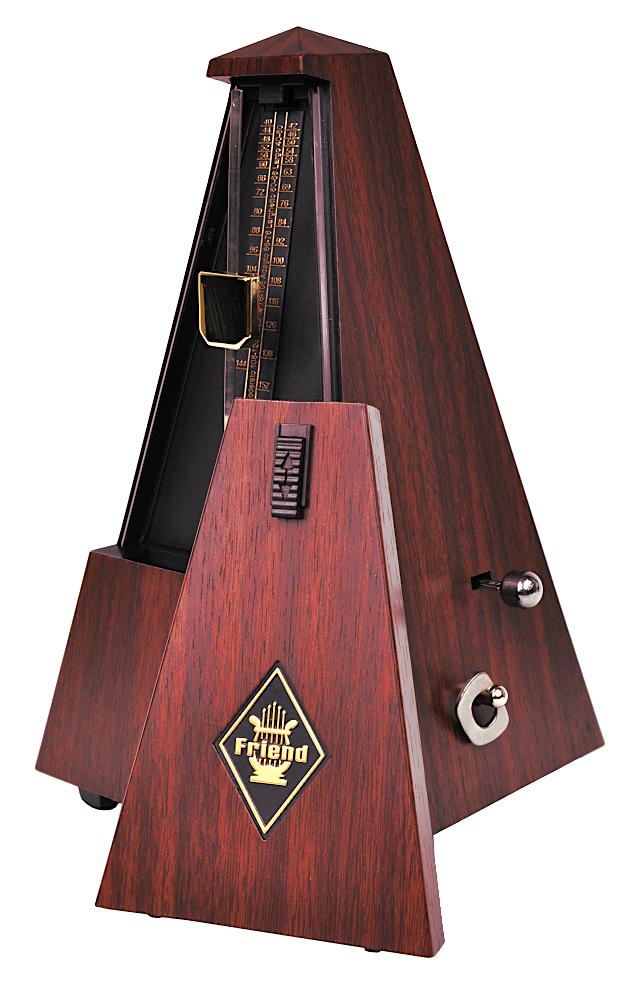 Friend WSM330 MH - Metronom mechaniczny typu piramida w kolorze mahoniowym imitującym drewno z dzwonkiem