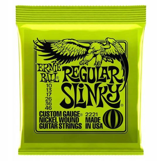 Ernie Ball 2221 REGULAR - Komplet strun do gitary elektrycznej z serii SLINKY NICKEL 10 - 46