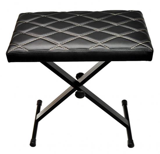 STIM ST-07 BK  - Ława do pianina keyboardu w kolorze czarnym regulowana z siedziskiem pikowanym caro