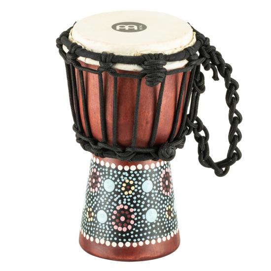 MEINL Percussion HDJ8-XXS African Style Mini Djembe Flower Design - Sznurowane mini Djembe w stylu afrykańskim wzór 