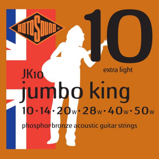 Rotosound JK10 Jumbo King - Struny do gitary akustycznej Phosphore Bronze 10/50 Rotosound JK10 Jumbo King - Struny do gitary akustycznej Phosphore Bronze 10/50