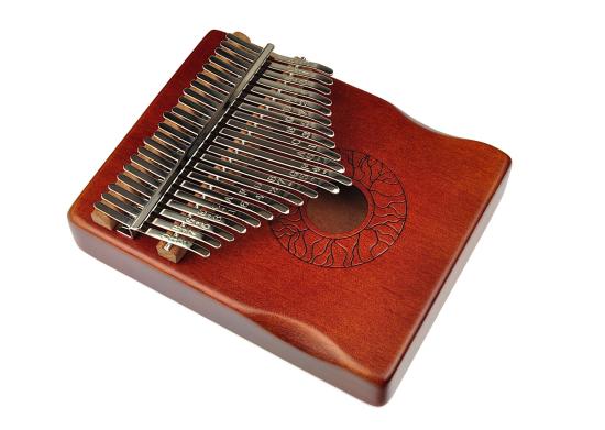 Hluru-Huashu KHD21 Red 21keys Kalimba - dwudziestojedno tonowa Czerwono-brązowa Kalimba z drewna Okoume z centralnym otworem rezonansowym