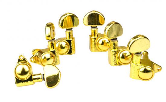 Jeremi KLPS134 Gold - Komplet olejowych kluczy do gitary typ Grover ZŁOTE