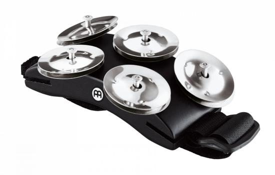 MEINL Percussion CFT5-BK Foot Tambourine - Stainless steel jingles - Tamburyn na stopę - graj na ukulele i wybijaj rytm