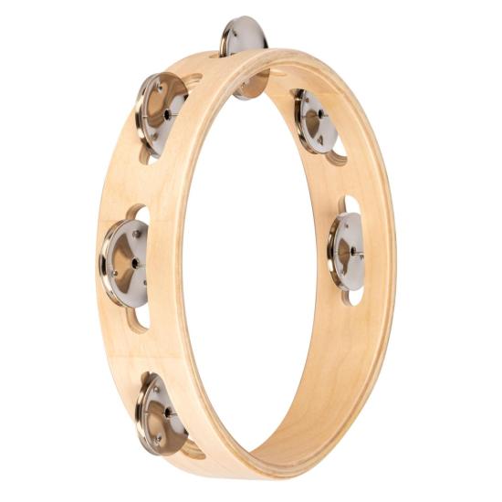 NINO Percussion NINO943 Single Row Wood Tambourine - 8” Natural - Drewniany tamburyn perkusyjny jednorzędowy o średnicy 8” w kolorze naturalnego jasnego drewna NINO Percussion NINO943 Single Row Wood Tambourine - 8” Natural - Drewniany tamburyn perkusyjny jednorzędowy o średnicy 8” w kolorze naturalnego jasnego drewna