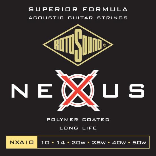 Rotosound NXA10 Polymer Coated - Struny do gitary akustycznej z powłoką Polimerową Phosphore Bronze 10/50 Rotosound NXA10 Polymer Coated - Struny do gitary akustycznej z powłoką Polimerową Phosphore Bronze 10/50