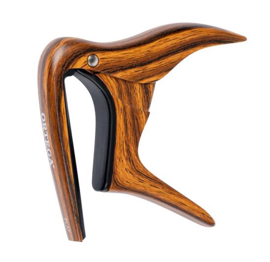 Ortega OCAPO-WND Capo for flat fretboards - Maple Design - kapodaster do gitary imitacja drewna orzecha