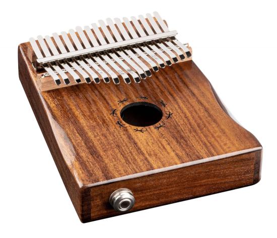 Ortega OKB1E Lizard Series Kalimba 17 Keys - Ręcznie wykonana elektro-akustyczna kalimba z litej akacji 17 dżwięczników