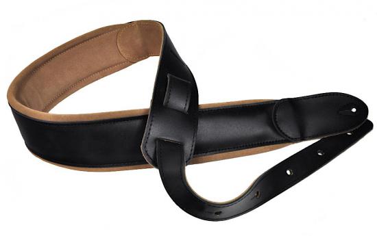 Presto PES-30 PBK - Czarny skórzany pas do gitary elektrycznej z miękką poduszką