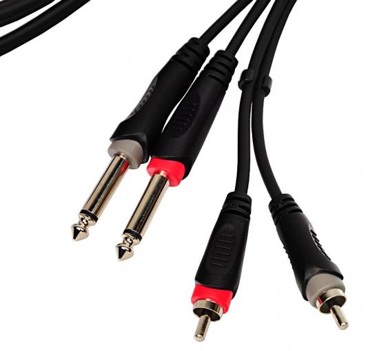 ROXTONE SACC150L6 - Kabel audio insertowy  2xRCA / 2xJack 6.3mm mono o długości 6 m