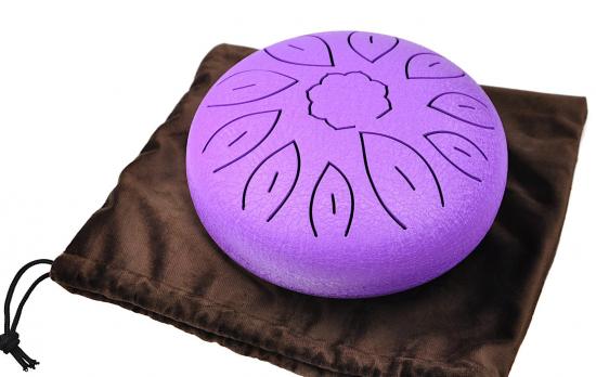 Mini Steel Tongue Drum KLG-6-11 Purple - Bębenek eteryczny 15,5 cm z 10 języczkami w kolorze fioletowym