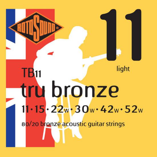 Rotosound TB11 True Bronze - Struny do gitary akustycznej stop Bronze 80/20 rozmiar 11/52 Rotosound TB11 True Bronze - Struny do gitary akustycznej stop Bronze 80/20 rozmiar 11/52