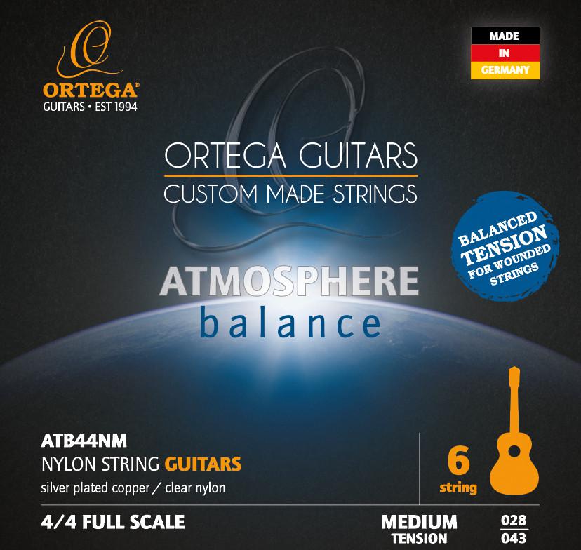 Ortega ATB44NM Atmosphere Balance Series Nylon String Set - Medium Tension - Balansowane struny do gitary klasycznej o średnim naciągu