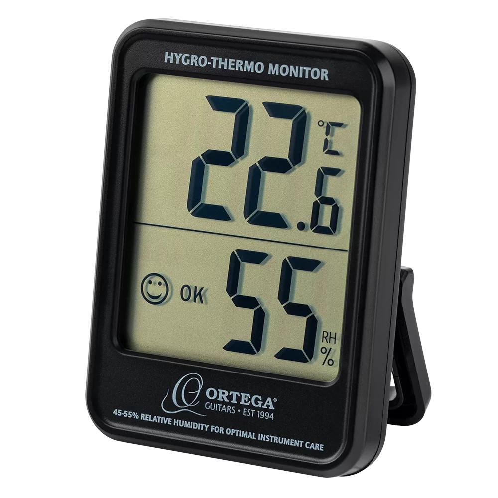 ORTEGA OHTM - Elektroniczny higrotermometr do kontroli wilgotności i temperatury otoczenia z dużym wyświetlaczem LCD