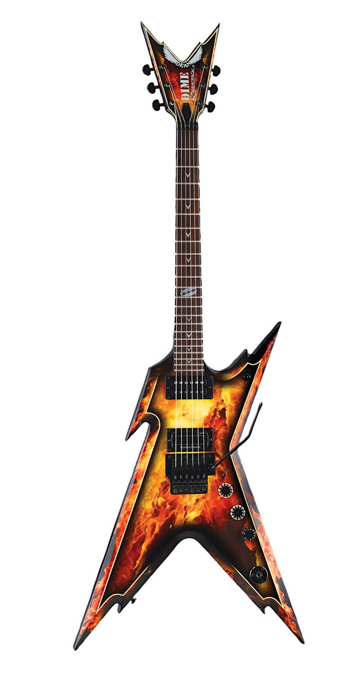 Dean Razorback V Explosion Flame - Gitara elektryczna typu V w sztywnym firmowym futerale