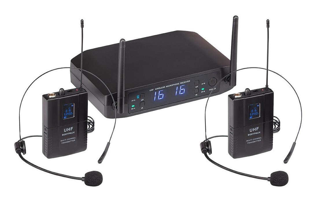 Soundsation WF-U216PP - Zestaw bezprzewodowy UHF z dwoma mikrofonami nagłownymi