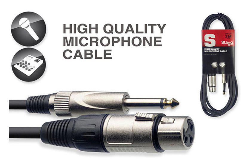 Stagg SMC3 XP - Kabel mikrofonowy XLR/Jack 6,3 mm - 3 m